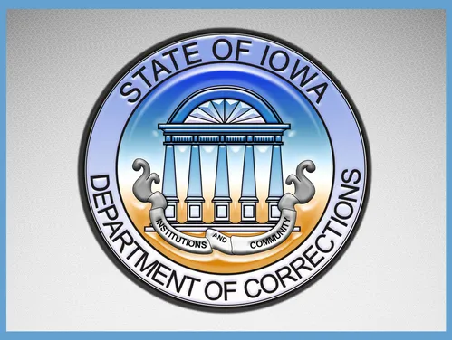 Official DOC seal on a gray and blue background