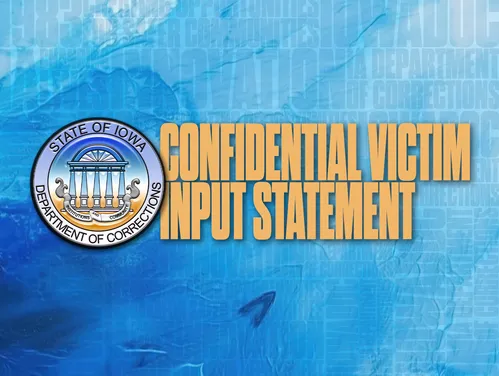 Official DOC seal next to the words Confidential Victim Input Statement