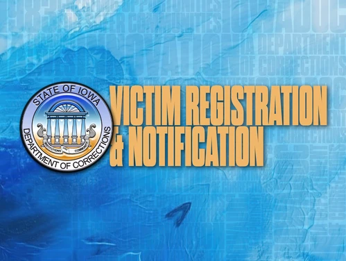 Official DOC seal next to the words Victim Registration & Notification