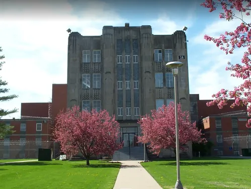 The entrance view of the Mount Pleasant Correctional Facility