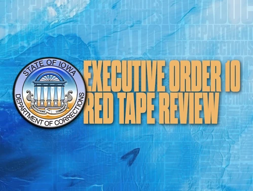 Official DOC seal next to the words Executive Order 10 Red Tape Review