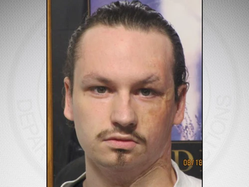 Nicholson in front of a gray background