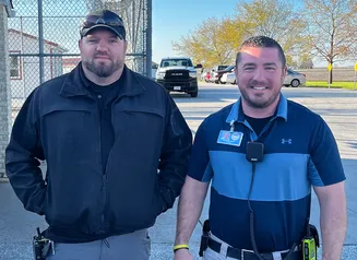 Wade Hammen and Capt. Nate Lucht standing next to each other