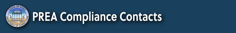 Official DOC seal next to the words PREA Compliance Contacts