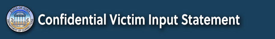 Official DOC seal next to the words Confidential Victim Input Statement
